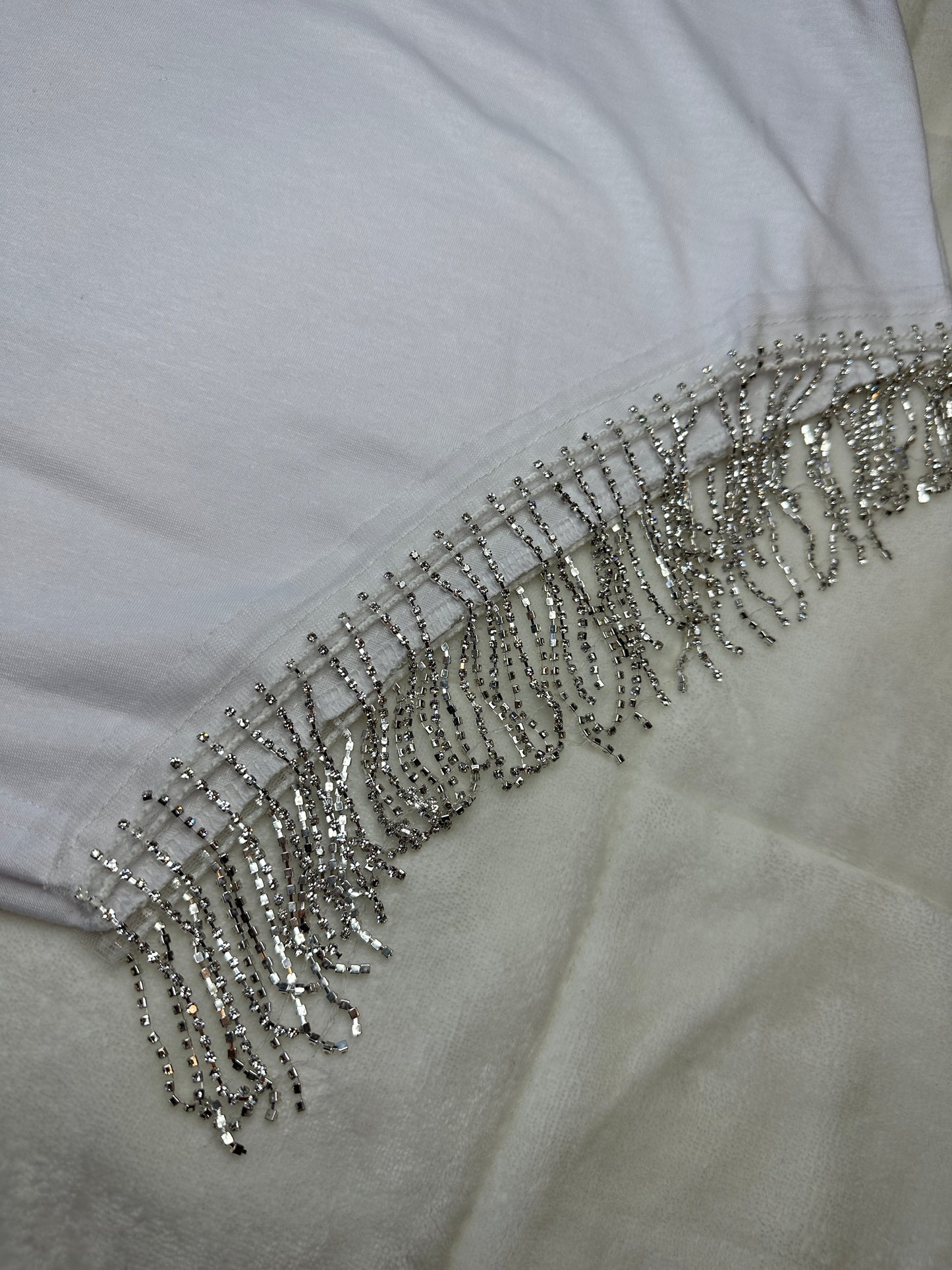 Rhinestone Fringe Mini Skirt