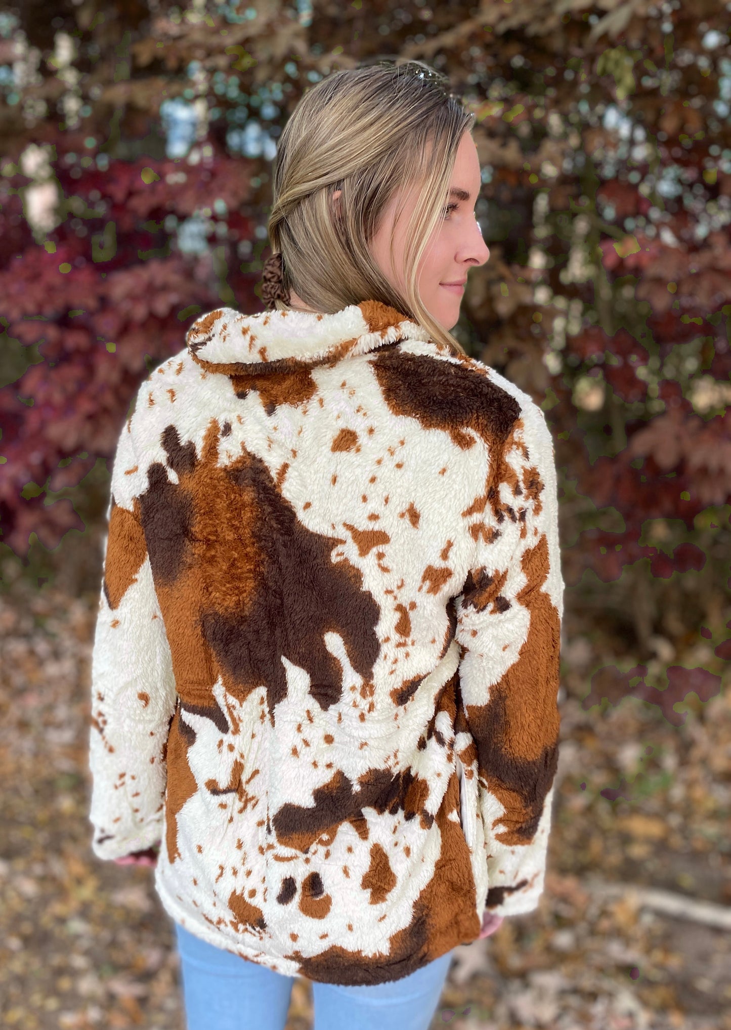 Cow Print Sherpa
