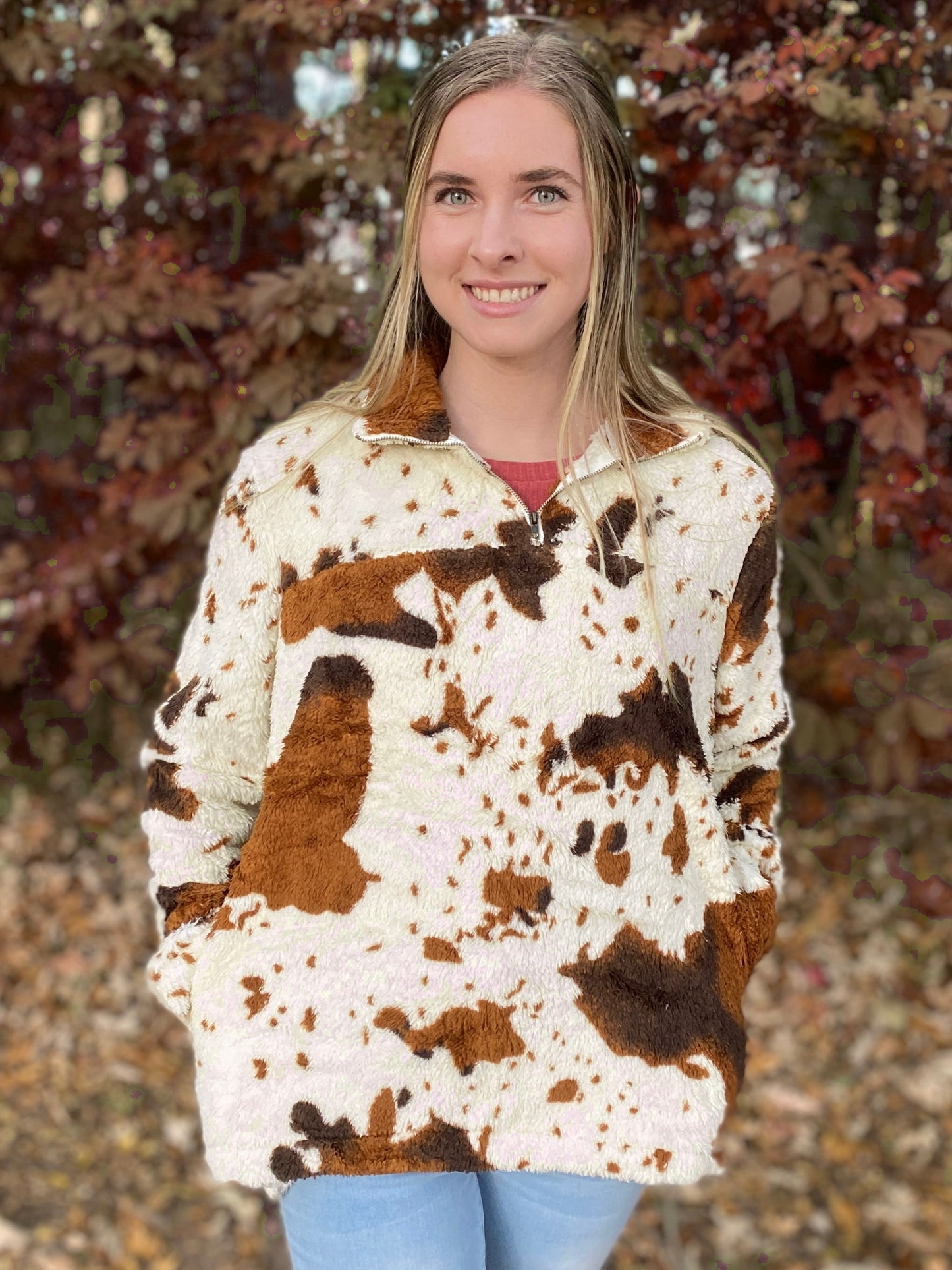 Cow Print Sherpa