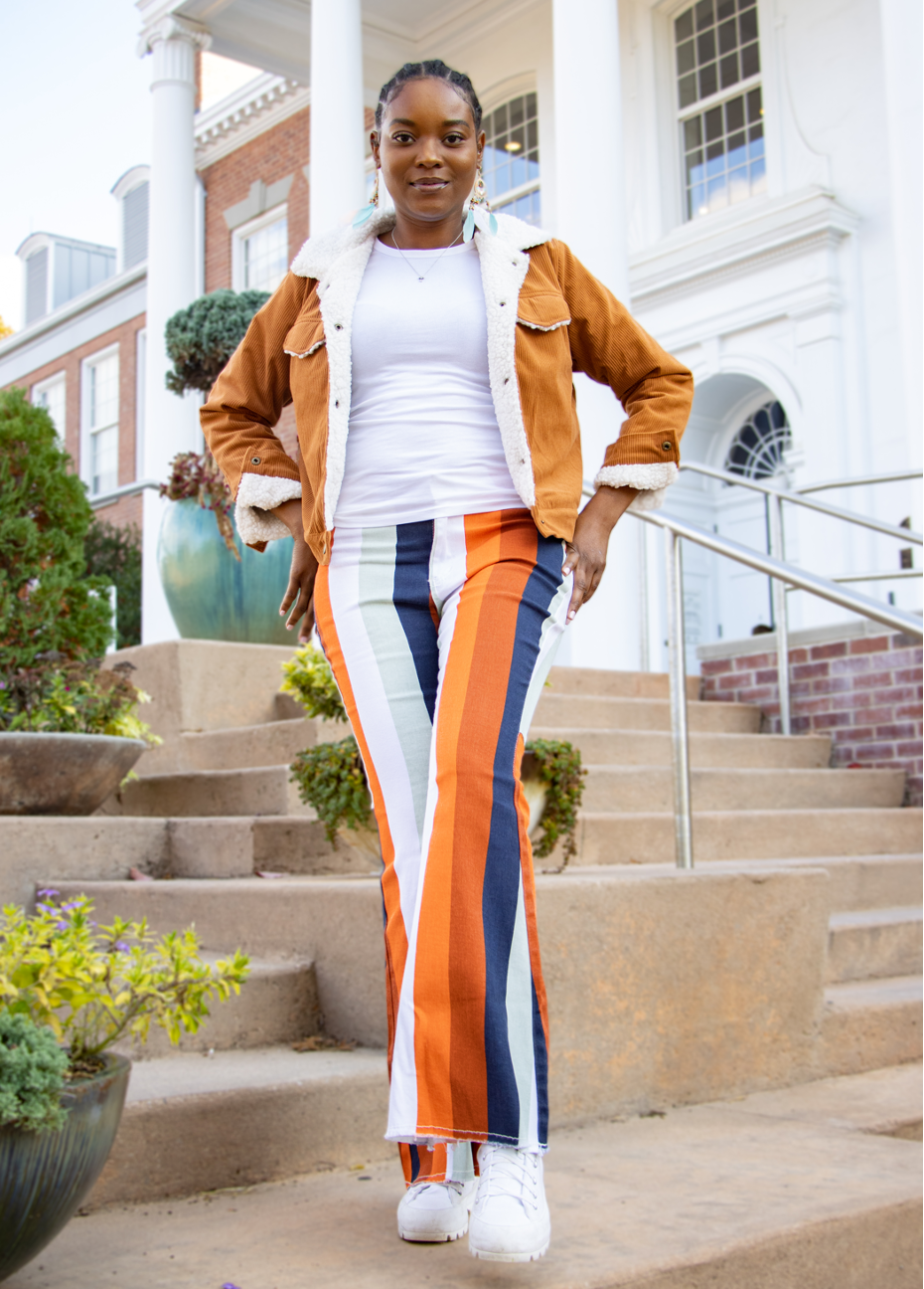 Autumn Striped Bell Bottoms