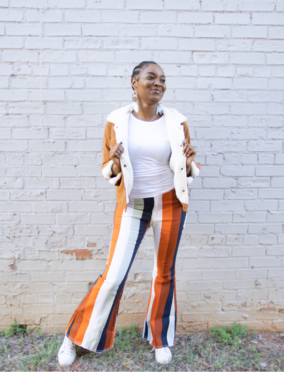 Autumn Striped Bell Bottoms