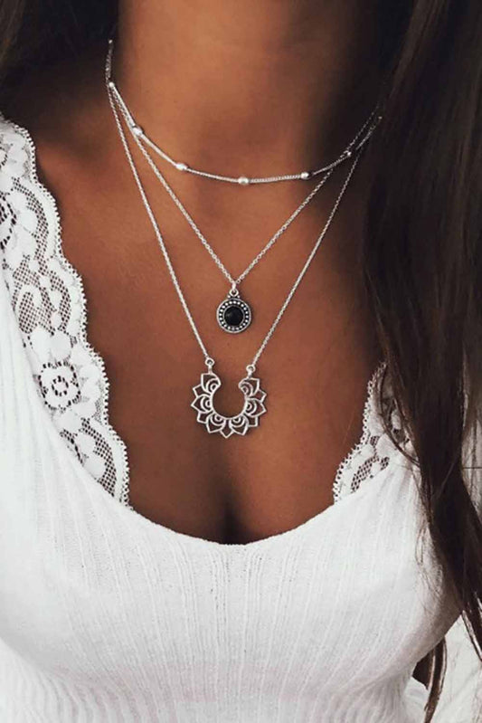 Lotus Stacked Necklace Set