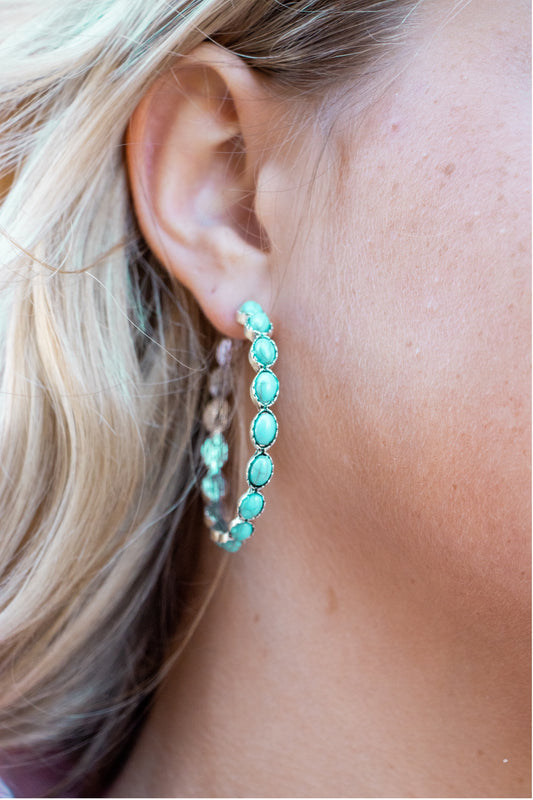 Turquoise C-ring Earrings