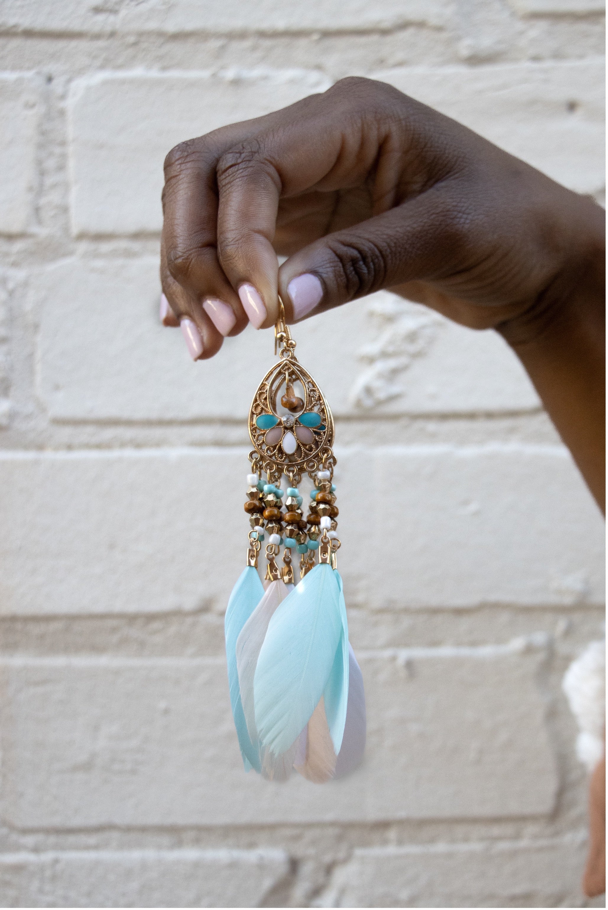 Boho feather sale earrings